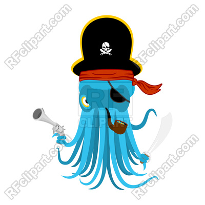 400x400 Octopus In Pirate Hat Vector Image Vector Artwork Of Plants And