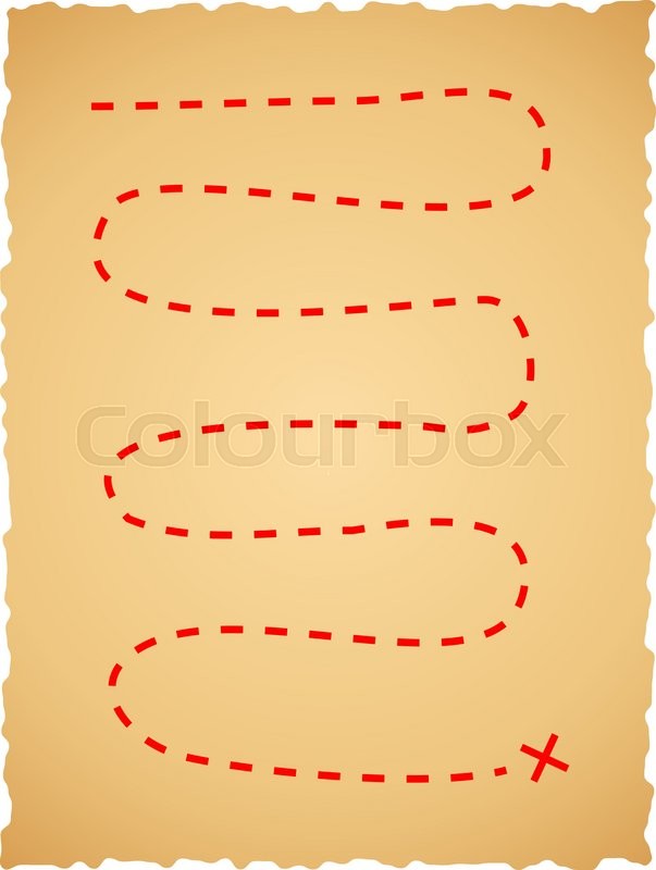 603x800 Old Paper Pirate Map. Vector Illustration. Stock Vector Colourbox