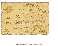 236x187 Big Pirate Map And Cartoon Pirates On A Beautiful Tropical Beach