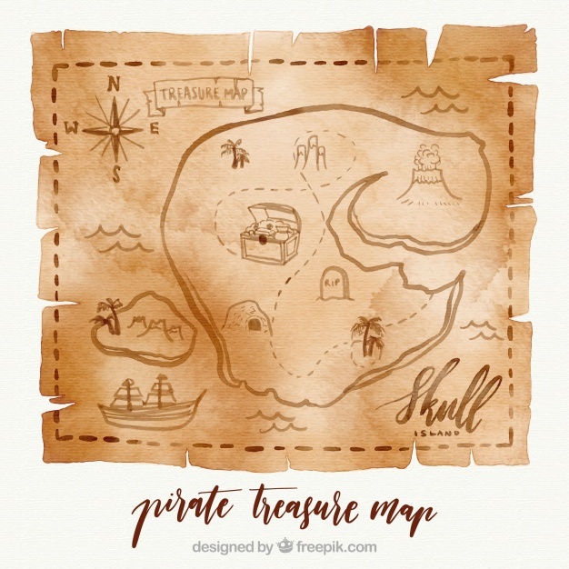 626x626 Treasure Map Vector Illustrations 4x Eps