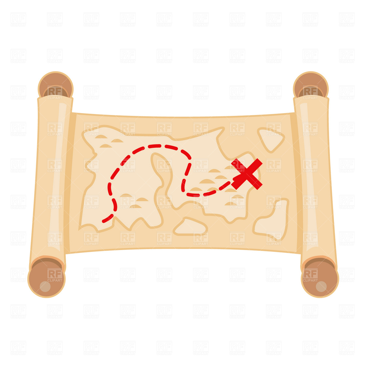 1200x1200 Treasure Map Scroll Vector Image Vector Artwork Of Signs