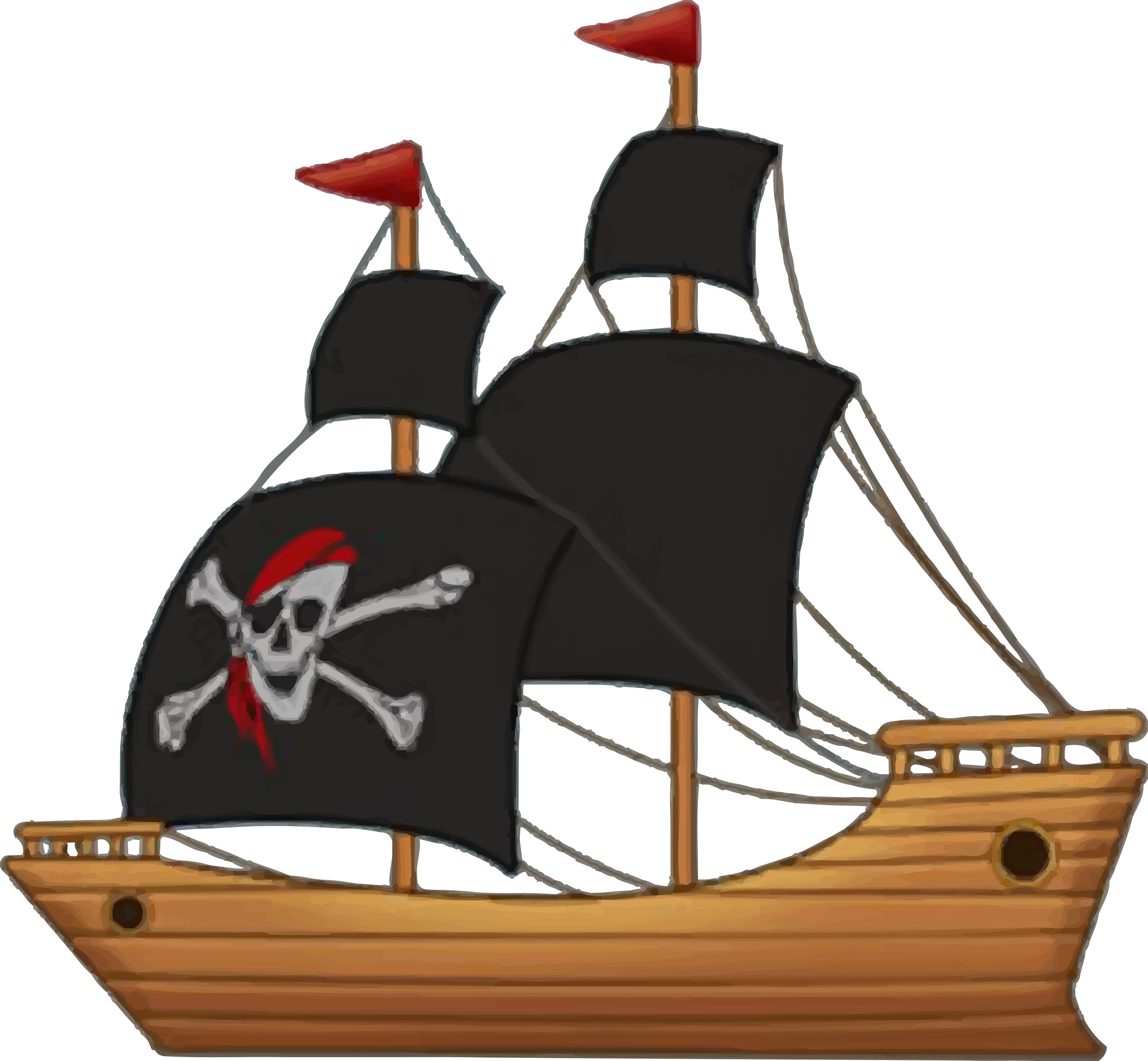 2400x2218 Pirate Ship Vector Clipart Image