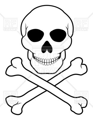 311x400 Pirate Skull And Crossbones (Outline) Vector Image Vector