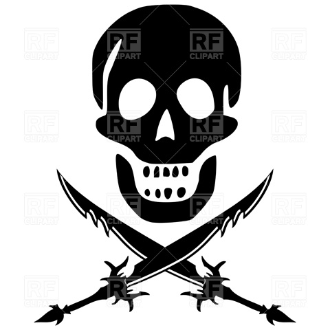480x480 Pirate Skull And Crossed Swords Vector Image Vector Artwork Of