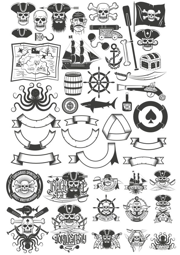 595x842 Pirate Vector Art Collection Download Free Vector