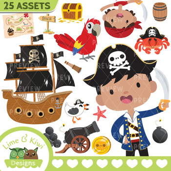350x350 Pirate Boys 2 Clipart Instant Download Vector Art By Lime And