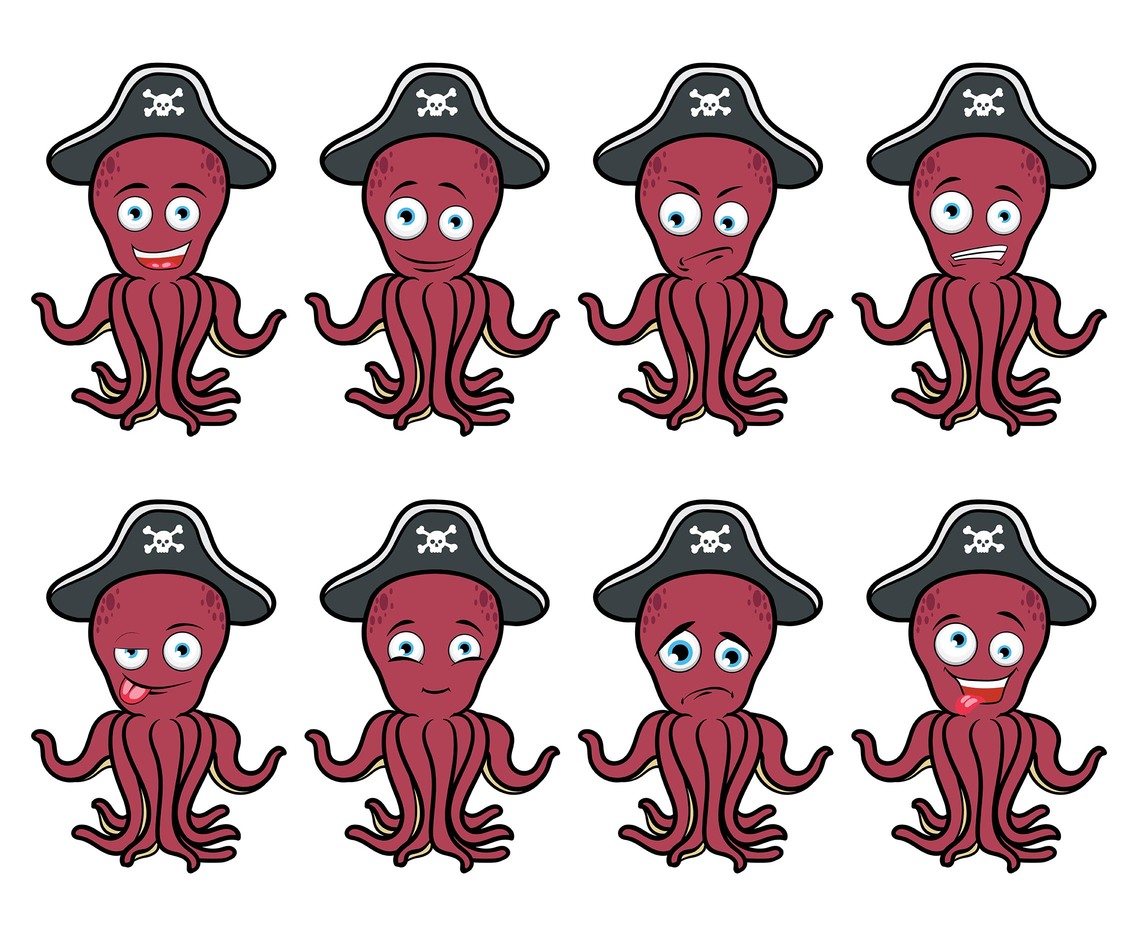1136x936 Pirate Octopus Cartoon Vector Vector Art Amp Graphics