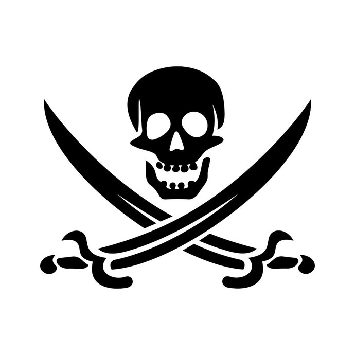 690x690 Pirate Skull Crossed Swords Graphics Design By Vectordesign On Zibbet