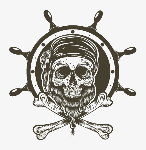 500x514 Pirate Tattoo Art Creative Figure, Pirate Vector, Tattoo Vector