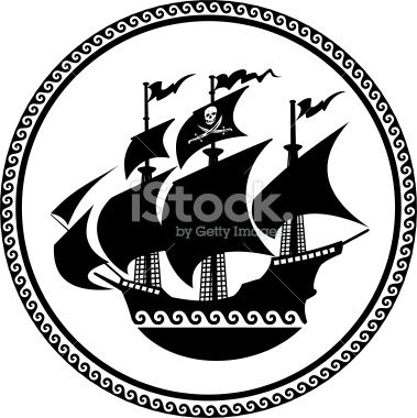 379x380 Silhouette Of A Pirate Ship Logos Vector Art, Free