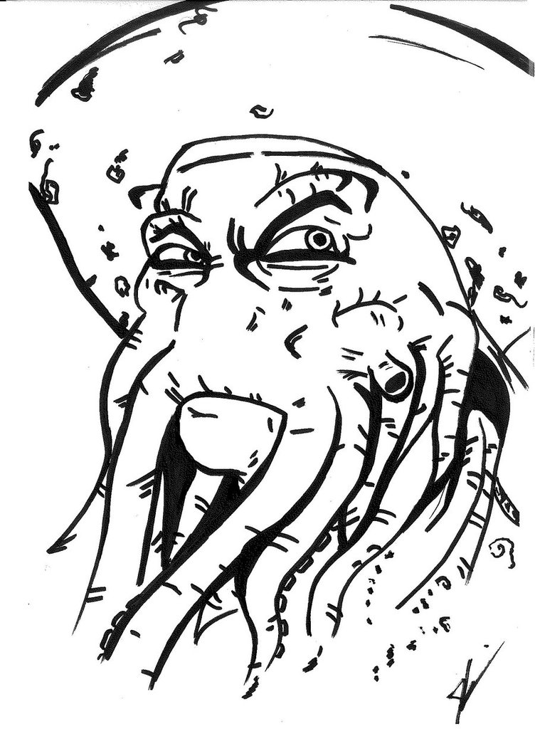 752x1062 Davy Jones Of Pirates Of The Caribbean By Mokheir35