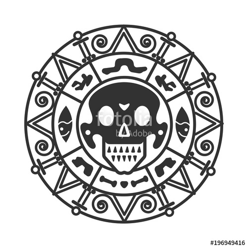 500x500 Medallion Of Pirates Of The Caribbean Sea. Stock Image And