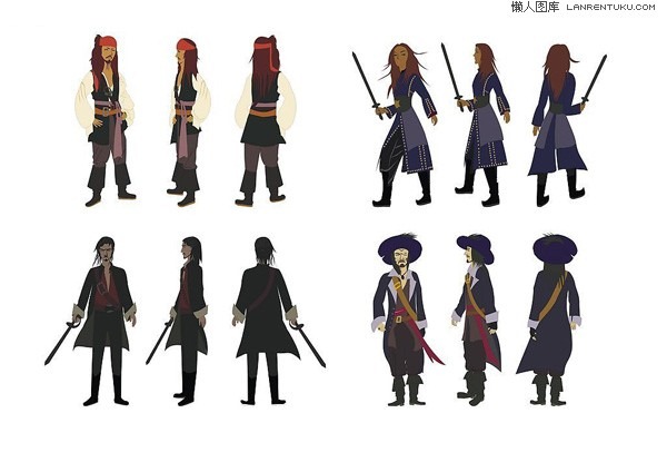 600x424 Pirates Of The Caribbean Characters Vector Material My Free