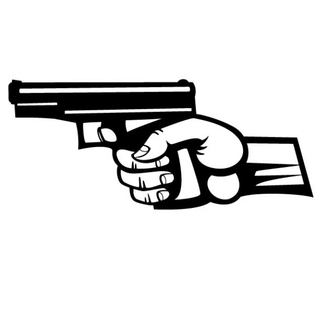 626x626 Hand Holding A Pistol Vector Illustration Vector Free Download