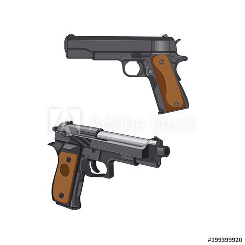 500x500 Pistol Vector Illustration