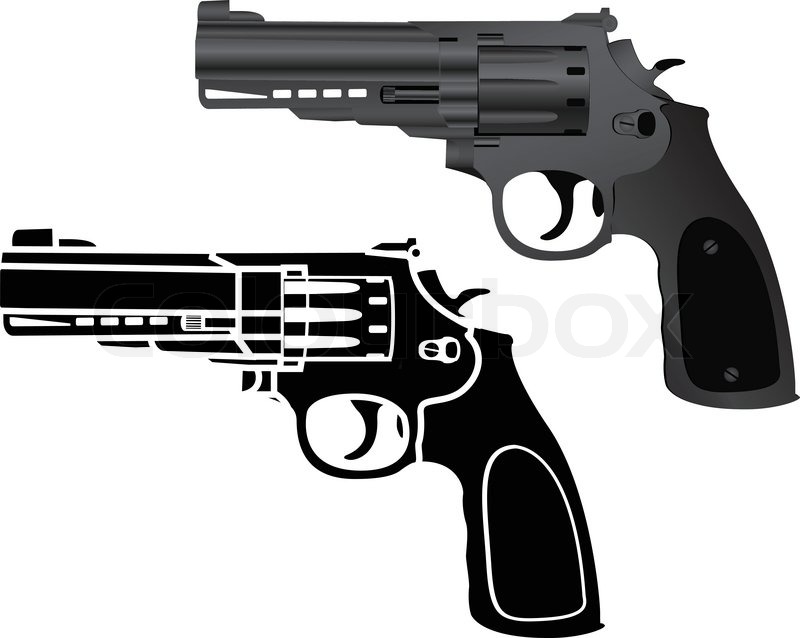 800x638 Two Pistols Vector Illustration Stock Vector Colourbox