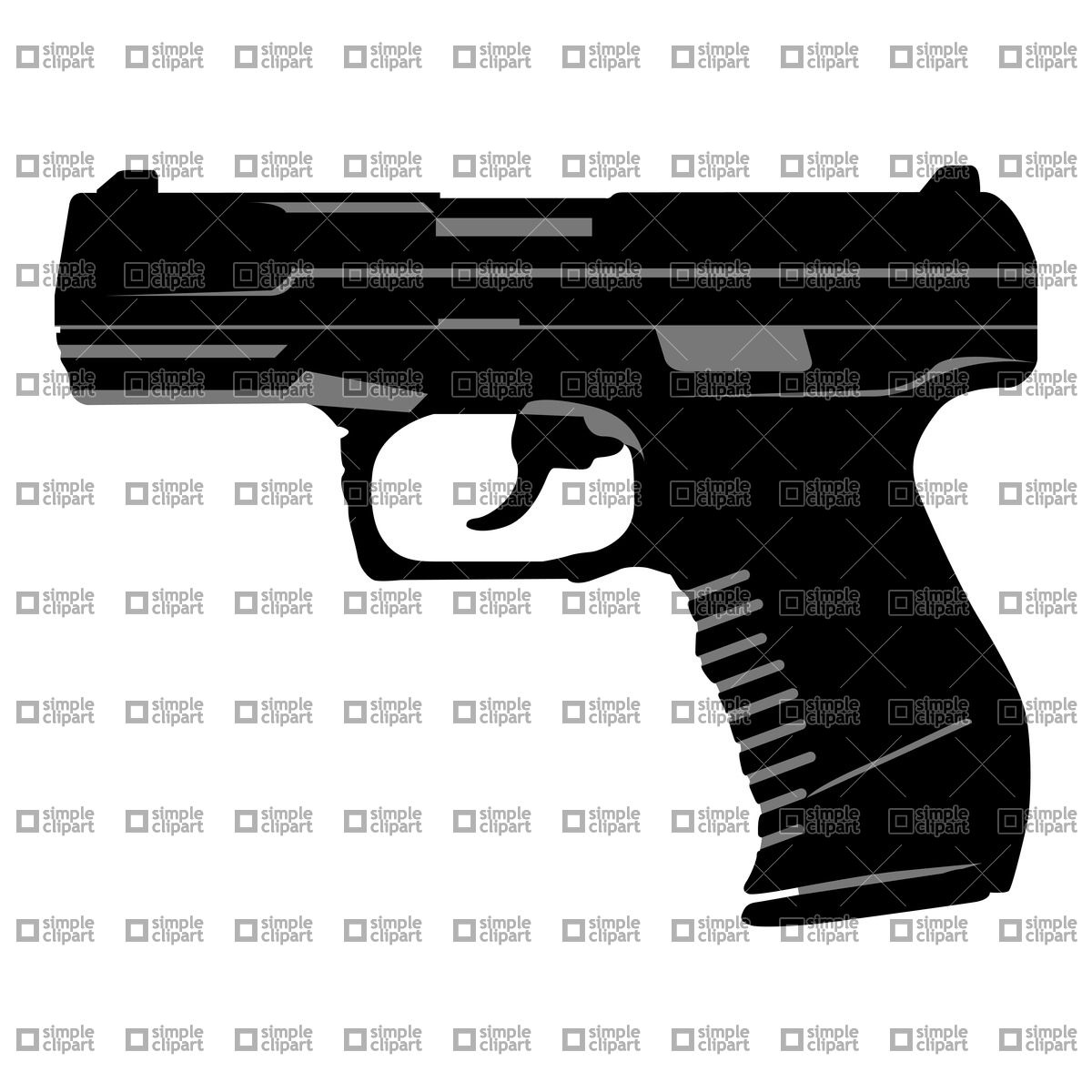 1200x1200 Gun (Pistol) Vector Image