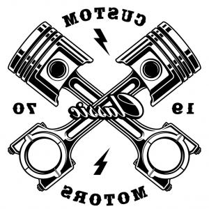 300x300 Skull With Crossed Pistons Vector Shopatcloth