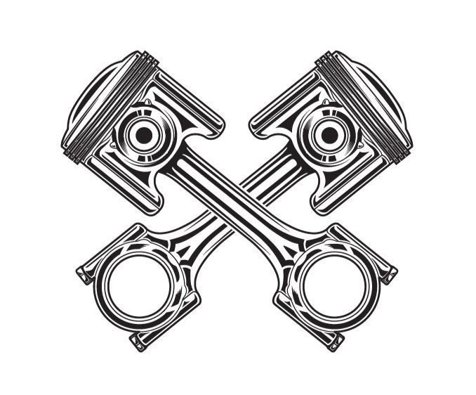 678x562 Line Art Vector Illustration Of A Motorcycle Piston. Inspiration