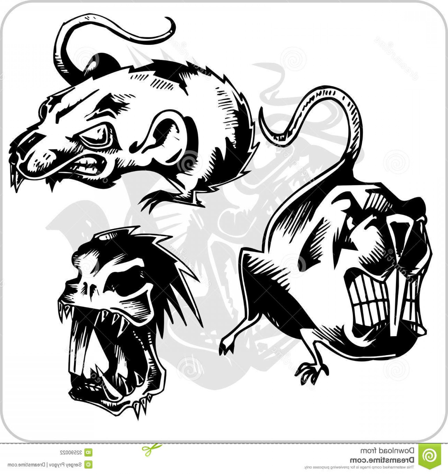 1560x1650 Stock Illustration Rat Mascot Holding Big Piston Vector Image