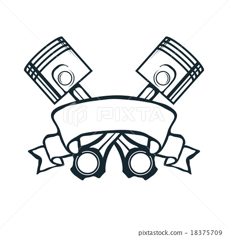 450x468 Vintage Ribbon With Pistons Vector Illustration