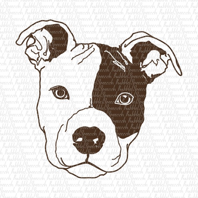 642x642 Pit Bull Svg Clipart Dog Vector Art By Speecchbubble Etsy