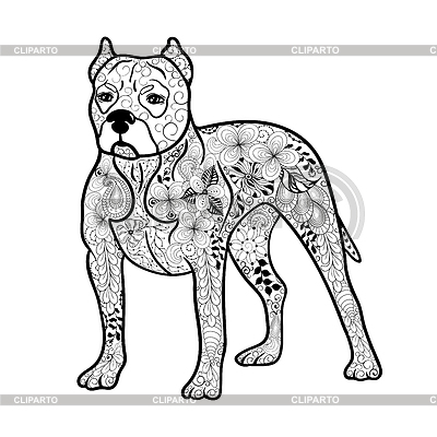400x400 Pitbull Dog Doodle Stock Vector Graphics Cliparto