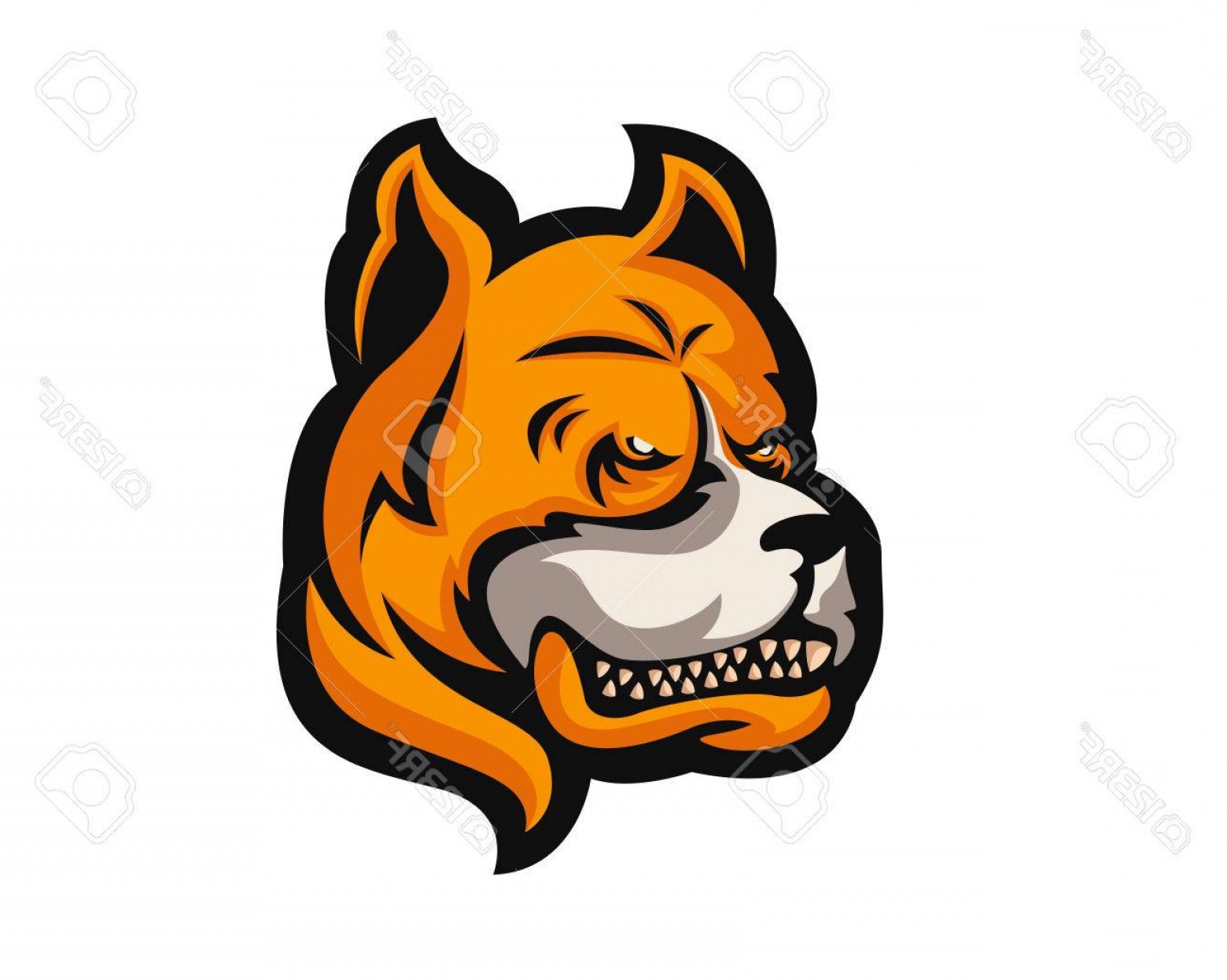 1560x1246 Photostock Vector Angry Confidence Dog Character Logo Pitbull