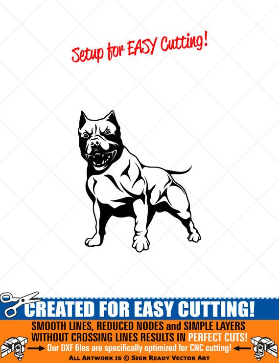 570x743 Pitbull Dog Clipart Vector Clip Art Graphics Digital Etsy