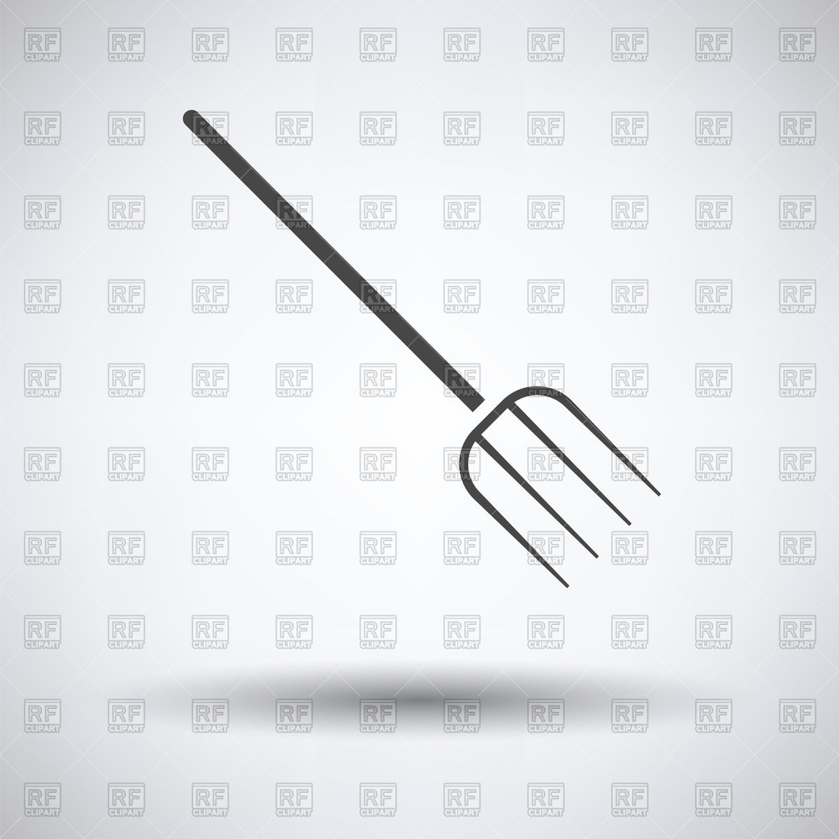 1200x1200 Pitchfork Icon On Gray Background With Round Shadow Vector Image