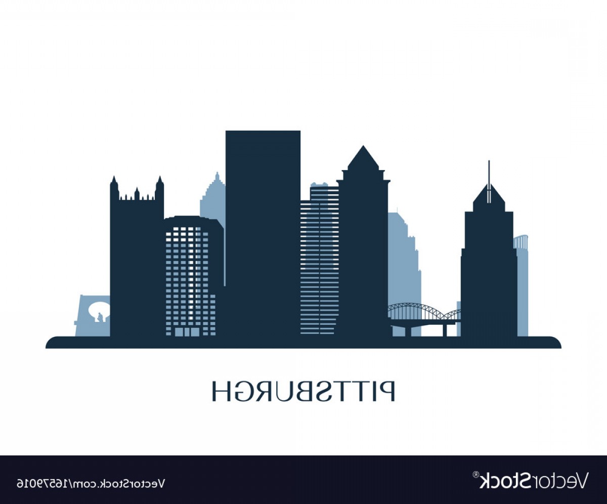 1200x996 Pittsburgh Skyline Monochrome Silhouette Vector Geekchicpro