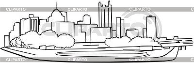 400x130 Pittsburgh Skyline Stock Vector Graphics Cliparto