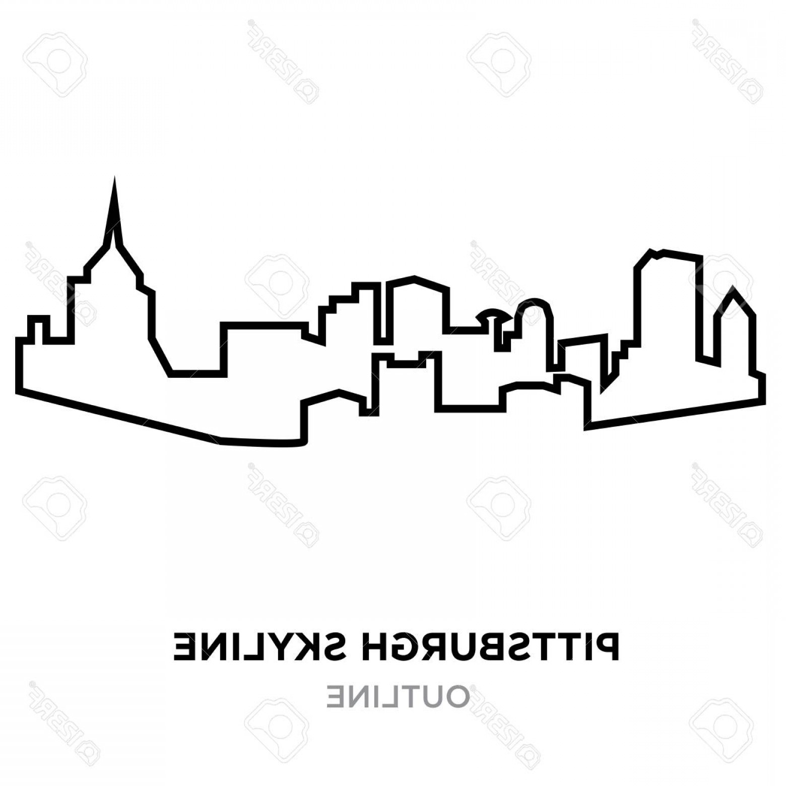 1560x1560 Photostock Vector A Pittsburgh Skyline Outline On White Background
