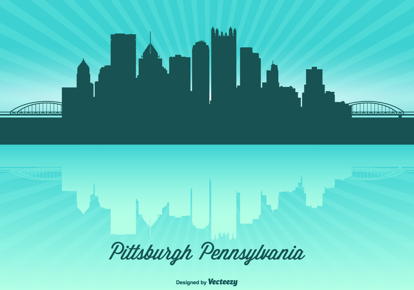1400x980 Pittsburgh Skyline Illustration Vector Free Vector Download In