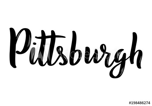 500x350 Pittsburgh Hand Lettering Calligraphy. Hand Drawn Brush
