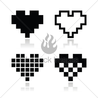 325x325 Pixel Heart Gl Stock Images
