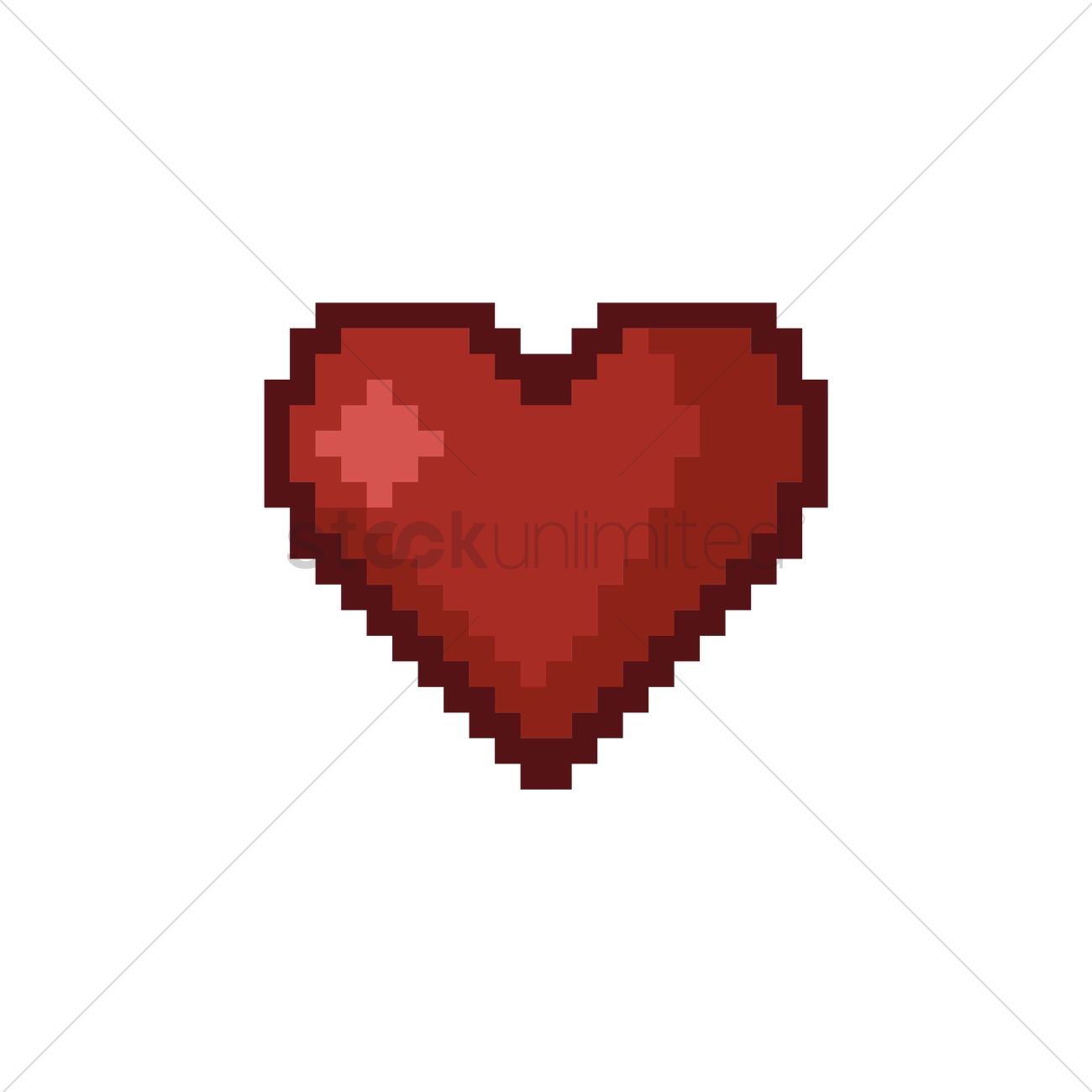 1300x1300 Pixel Art Heart Vector Image