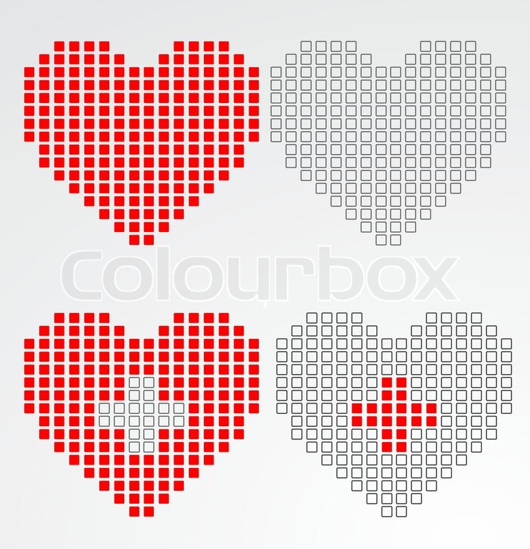 772x800 Pixel Heart Vector Stock Vector Colourbox