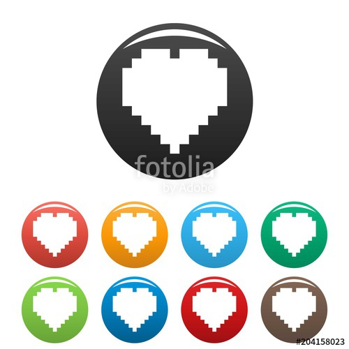 500x500 Pixel Heart Icon. Simple Illustration Ofpixel Heart Vector Icons