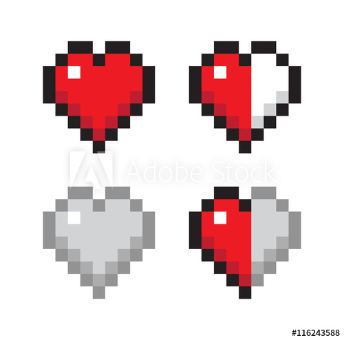 500x494 Set Of Pixel Hearts 8 Bit