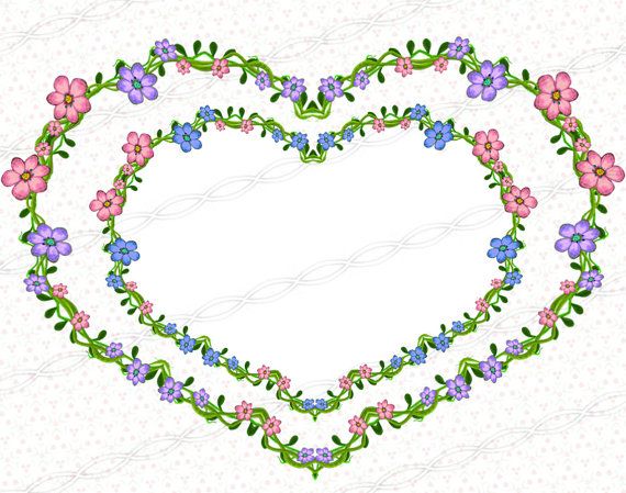 570x449 Heart Vector Art Design Flower Heart Illustration Drawing Frames