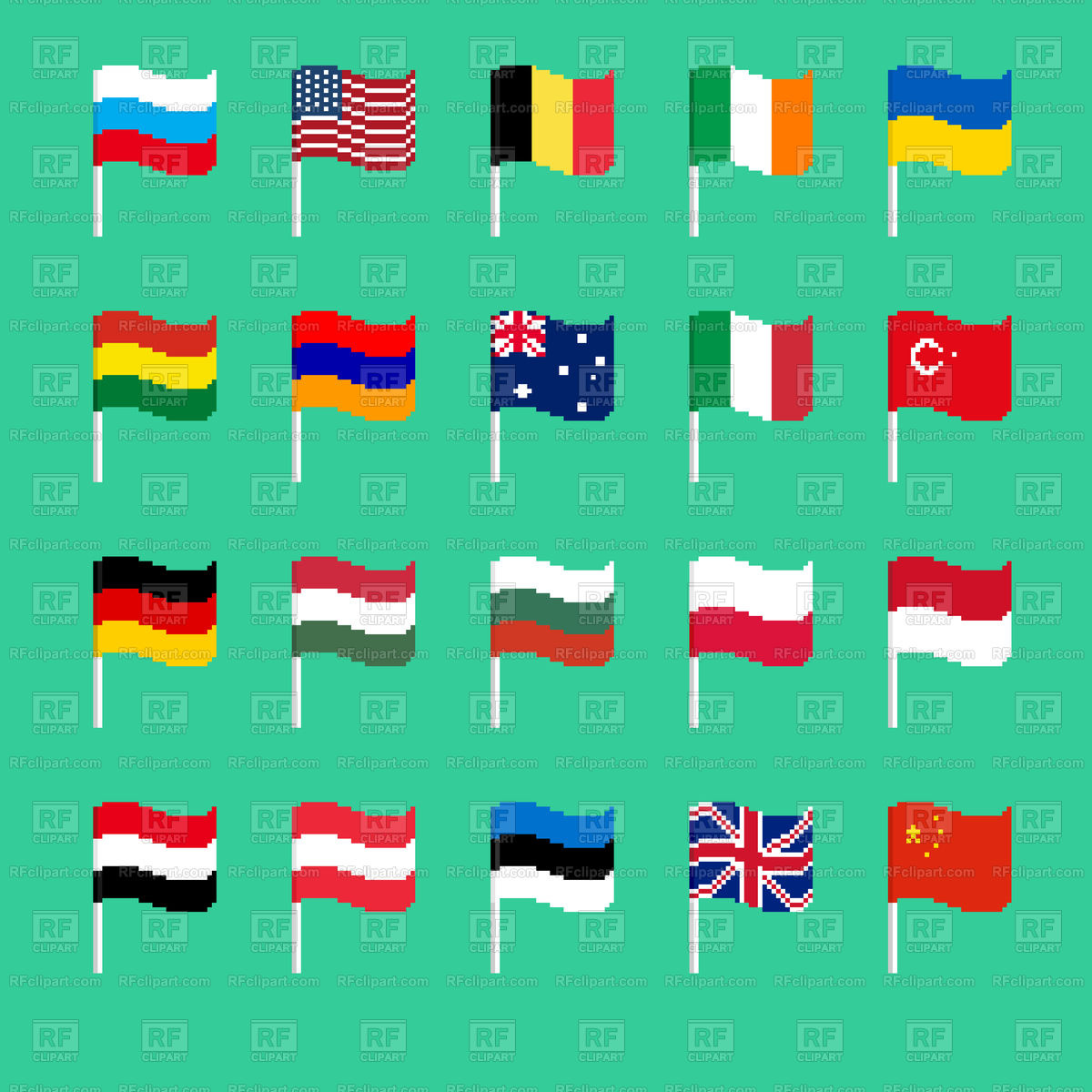 1200x1200 Pixel Flags Set Vector Image Vector Artwork Of Flags Amp Ribbons