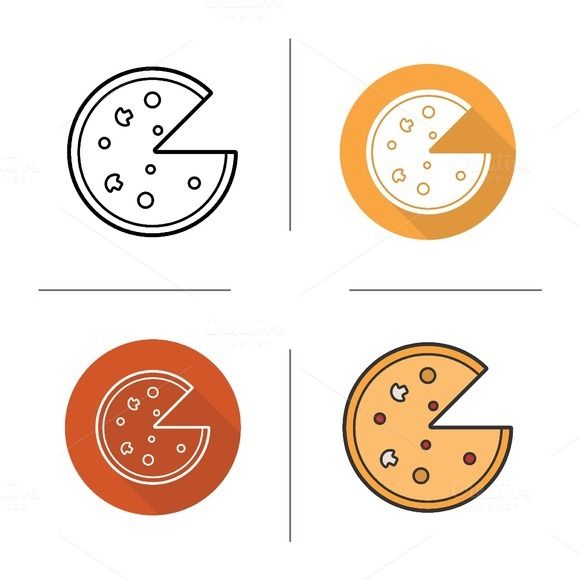 580x580 Pizza Icons. Vector @creativework247 Icons