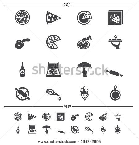 450x470 Pizza Icons.vector Eps10