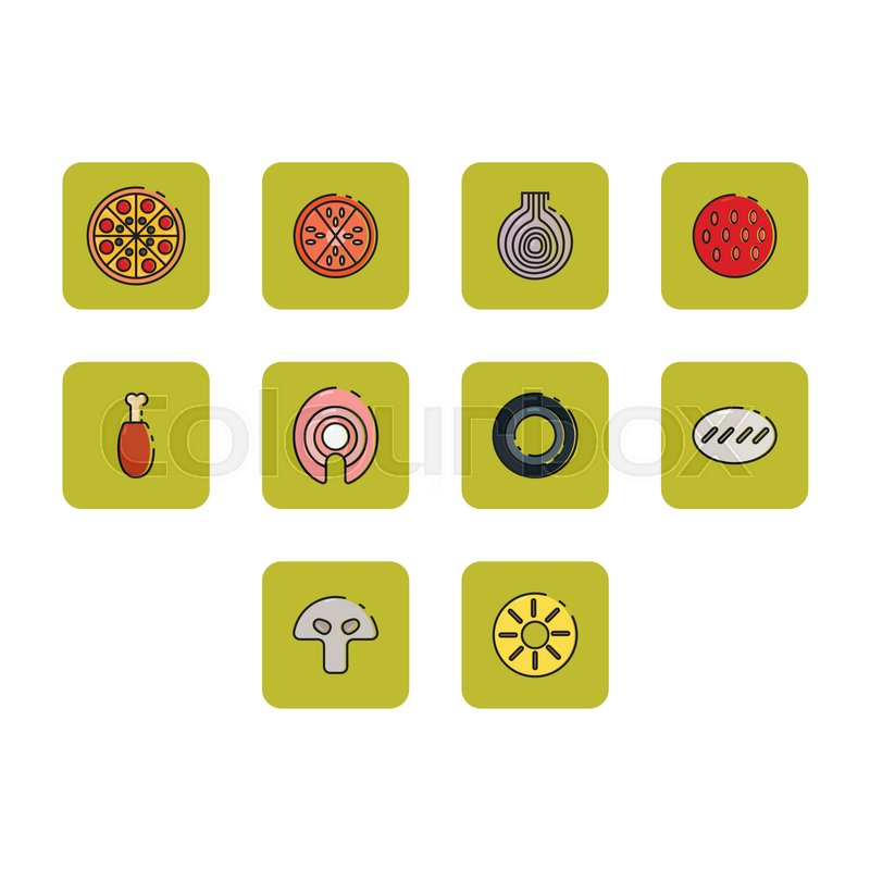 800x800 Collection Of Pizza Icon Vector Stock Vector Colourbox
