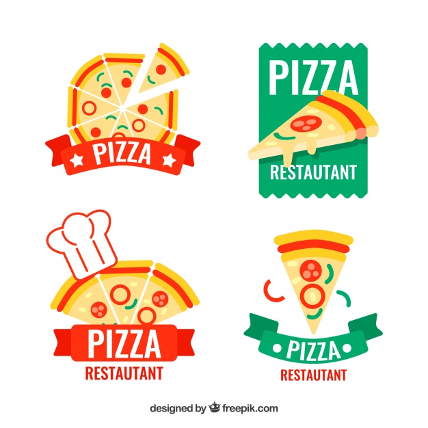 626x626 Pack Of Four Pizza Logos Vector Free Download