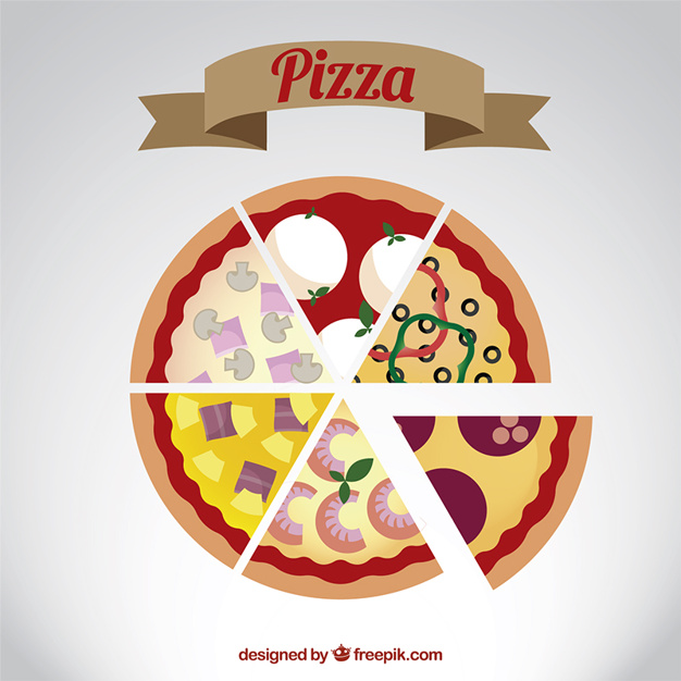 626x626 Different Pizza Slices Vector Free Download