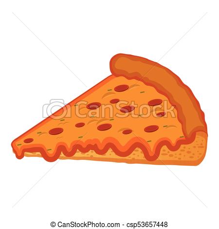 450x470 Isolated Pizza Slice On A White Background, Vector Illustration.