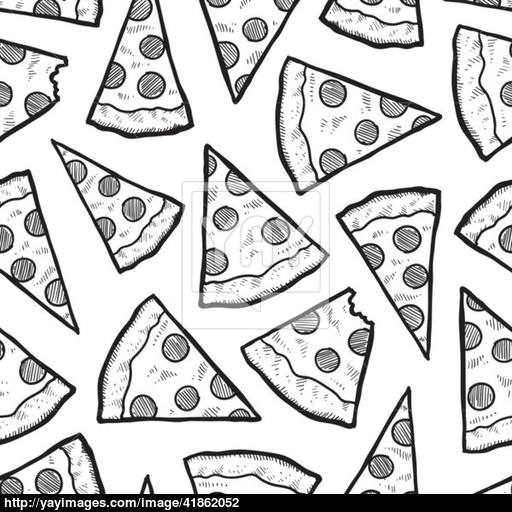 512x512 Seamless Pizza Slice Vector Background Vector
