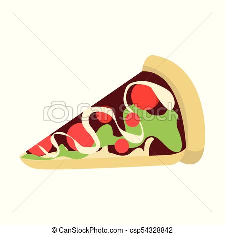 450x470 Cartoon Pizza Slice Vector Illustration Graphic Design.